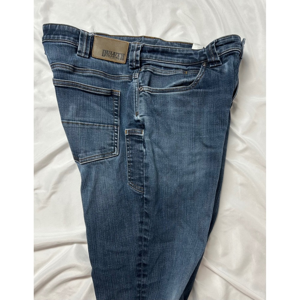 Duluth Trading Co Ballroom Double Flex Jeans Mens 36x28 Relaxed Fit Blue Denim - Picture 11 of 16
